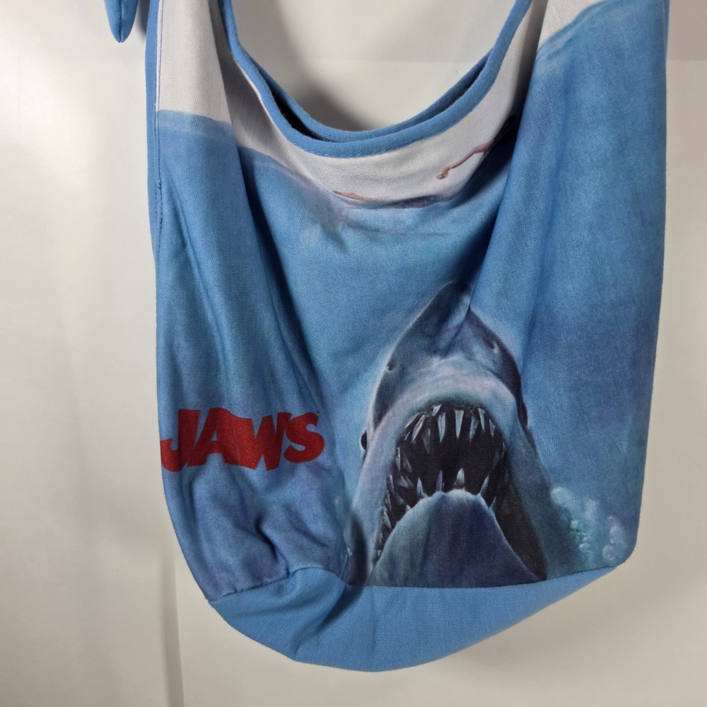 Rock Rebel Jaws Movie Poster Hobo Bag Blue Shark Crossbody Slouchy Tote